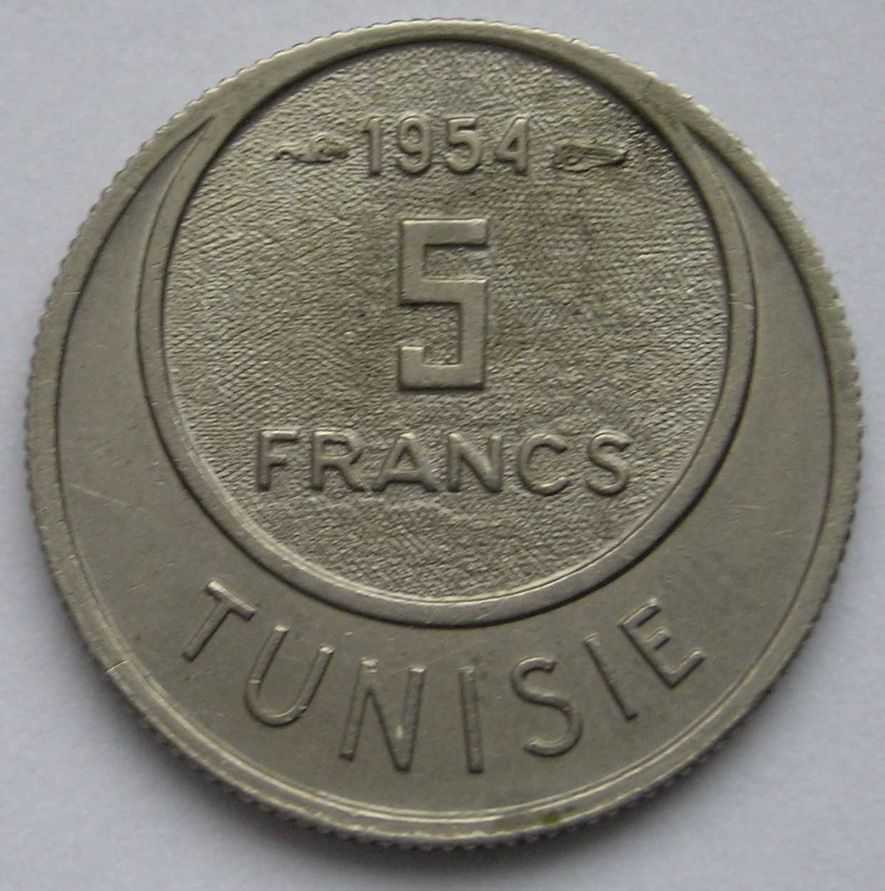 Tunezja 5 franków 1954 - stan 1/2