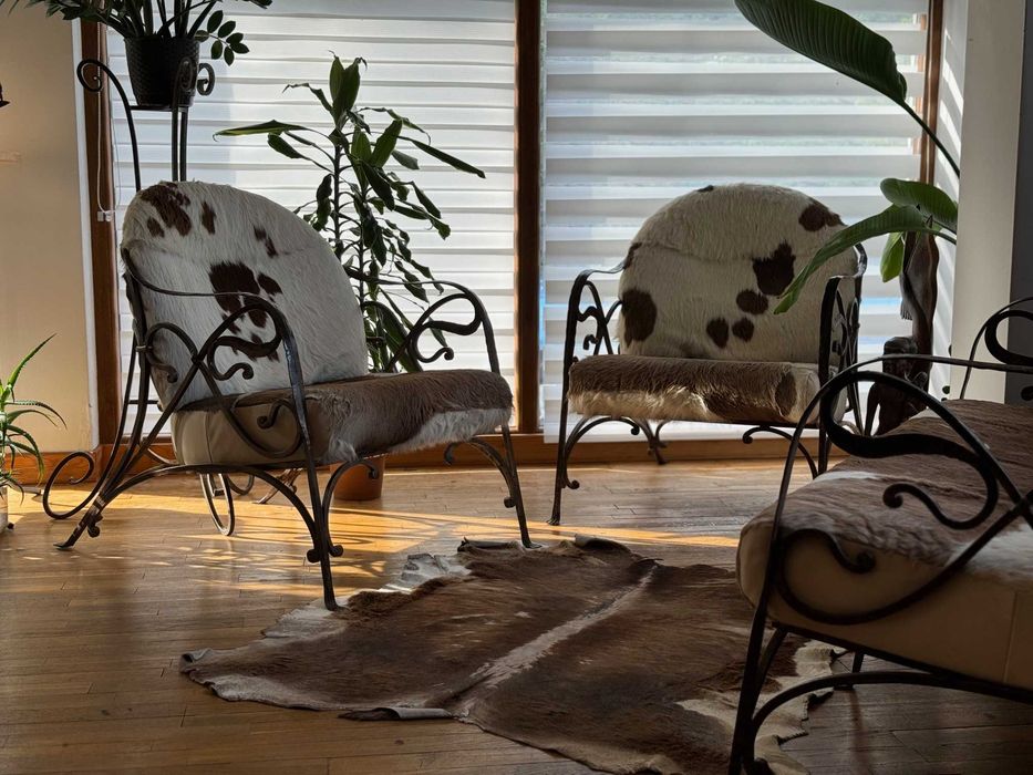 Sofa + 2 fotele Skóra naturalna, Kowal, Ręcznie robione