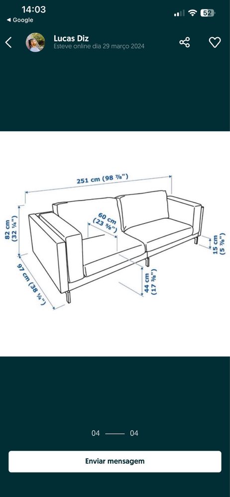 IKEA - NOCKEBY Sofá 2 lugares