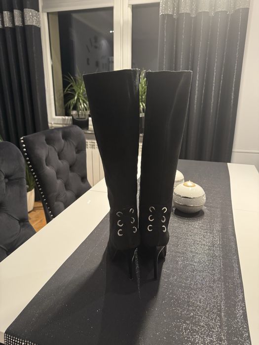 Długie kozaki botki na obcasie szpilce Made in Italy 37 Mai Piu Senza
