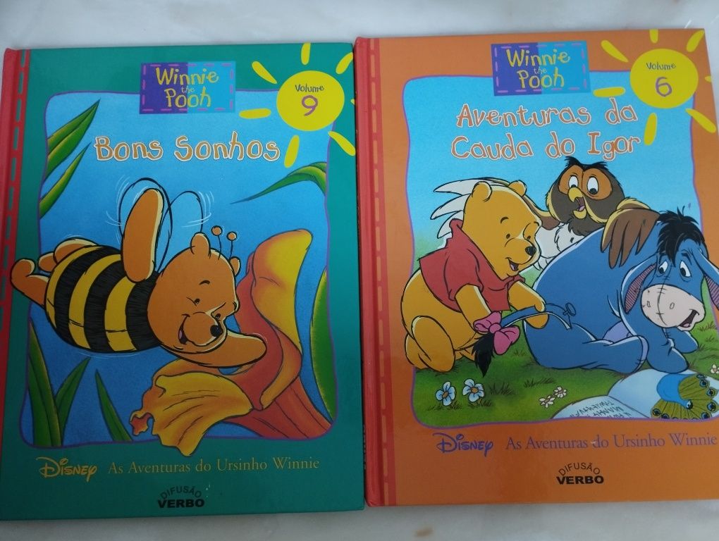 Livros de colecção Winnie The Pooh, Ruca, Rua Sésamo e Pedro.