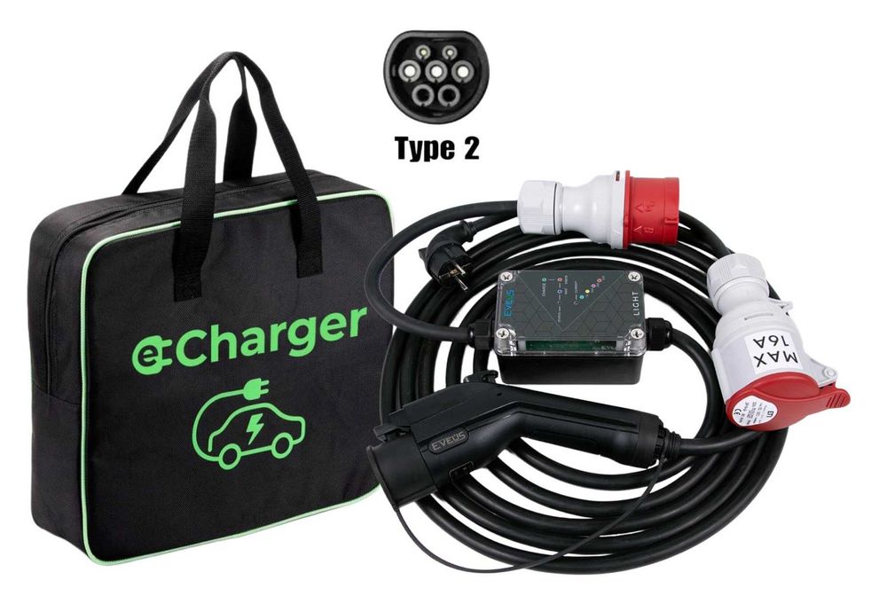 Зарядка для електромобілів Eveus з регулюванням (7.3кВт, 32A) - Type 2