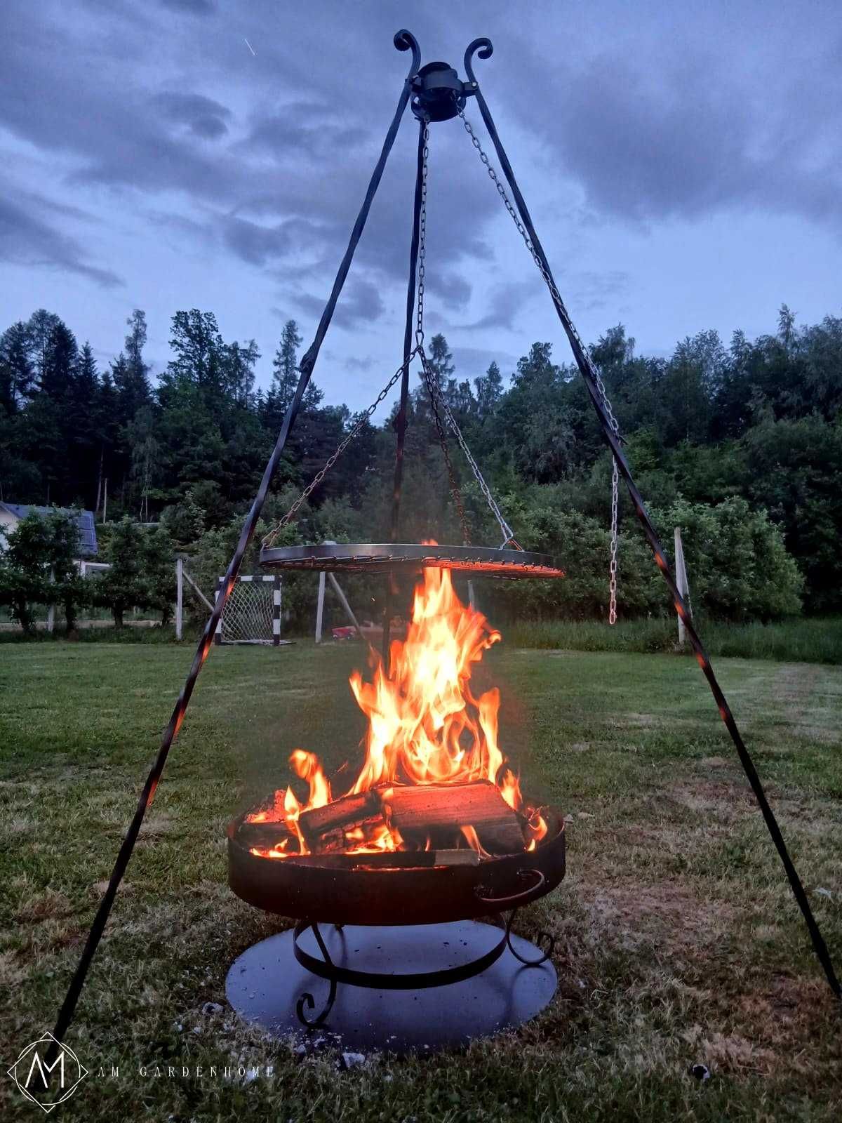 Grill trójnóg Kompletny zestaw NOGI KUTE + PALENISKO + RUSZT + PREZENT