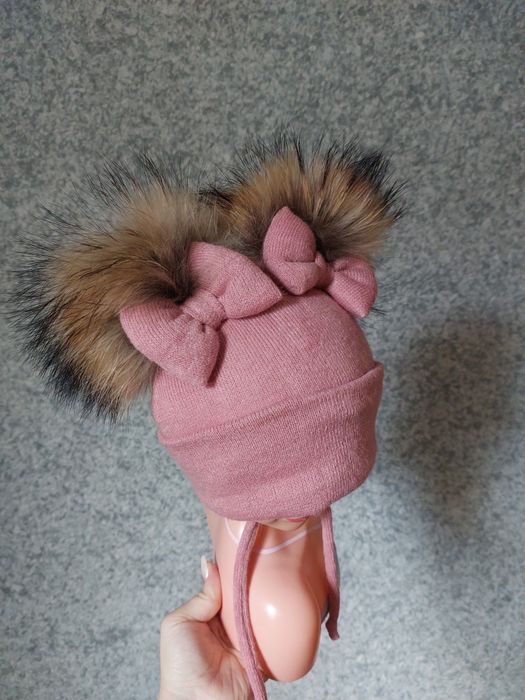 Зимова шапка, зимова шапка для дівчинки зимовий набір, комплект