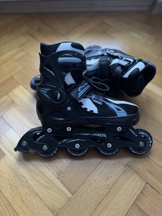 Rolki SPOKEY VIPER z regulacją rozmiaru rozmiar: 37-39 czarne