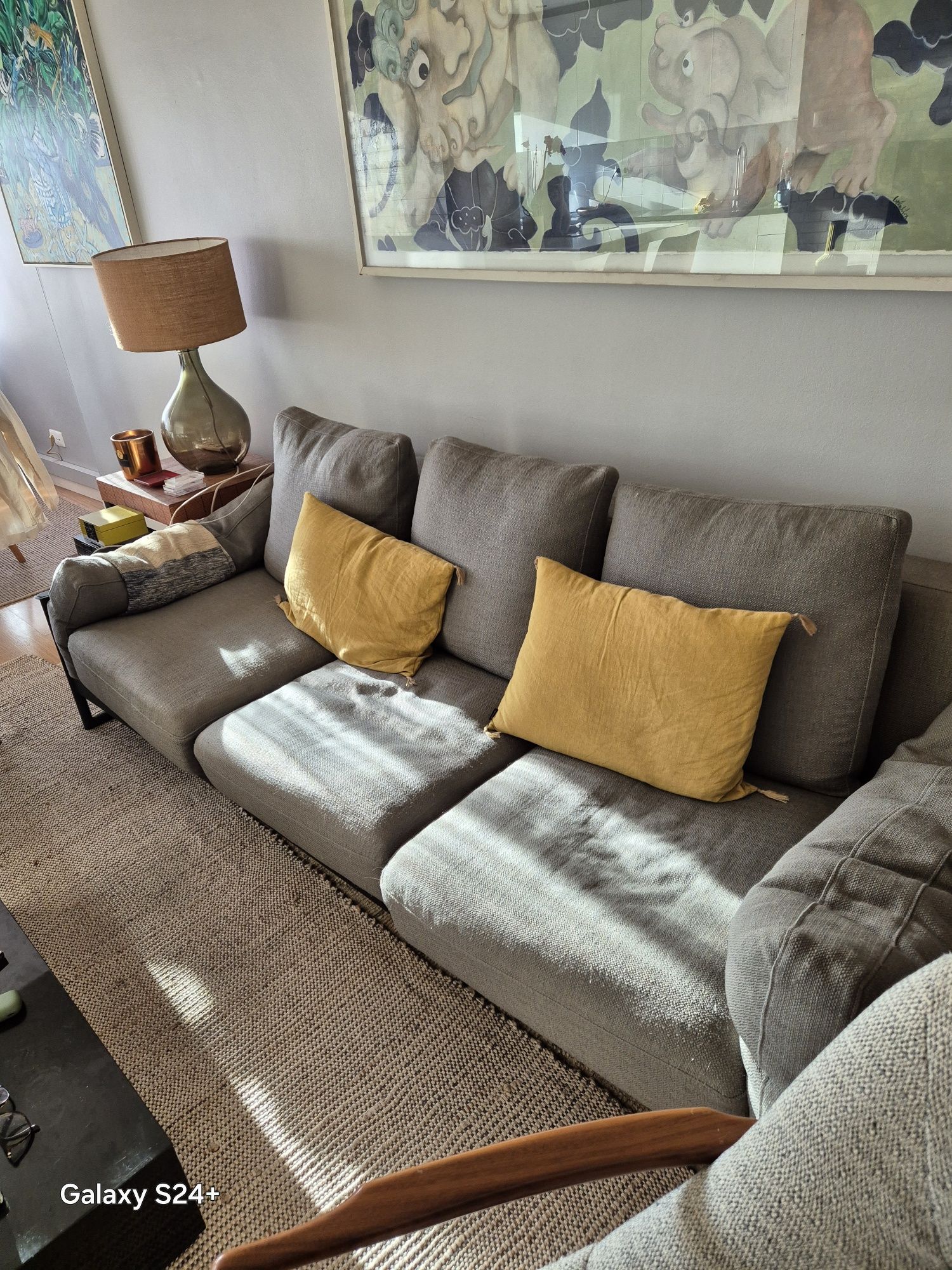 Vendo sofa 2m20 cinza da area 3 lugares  350 euros