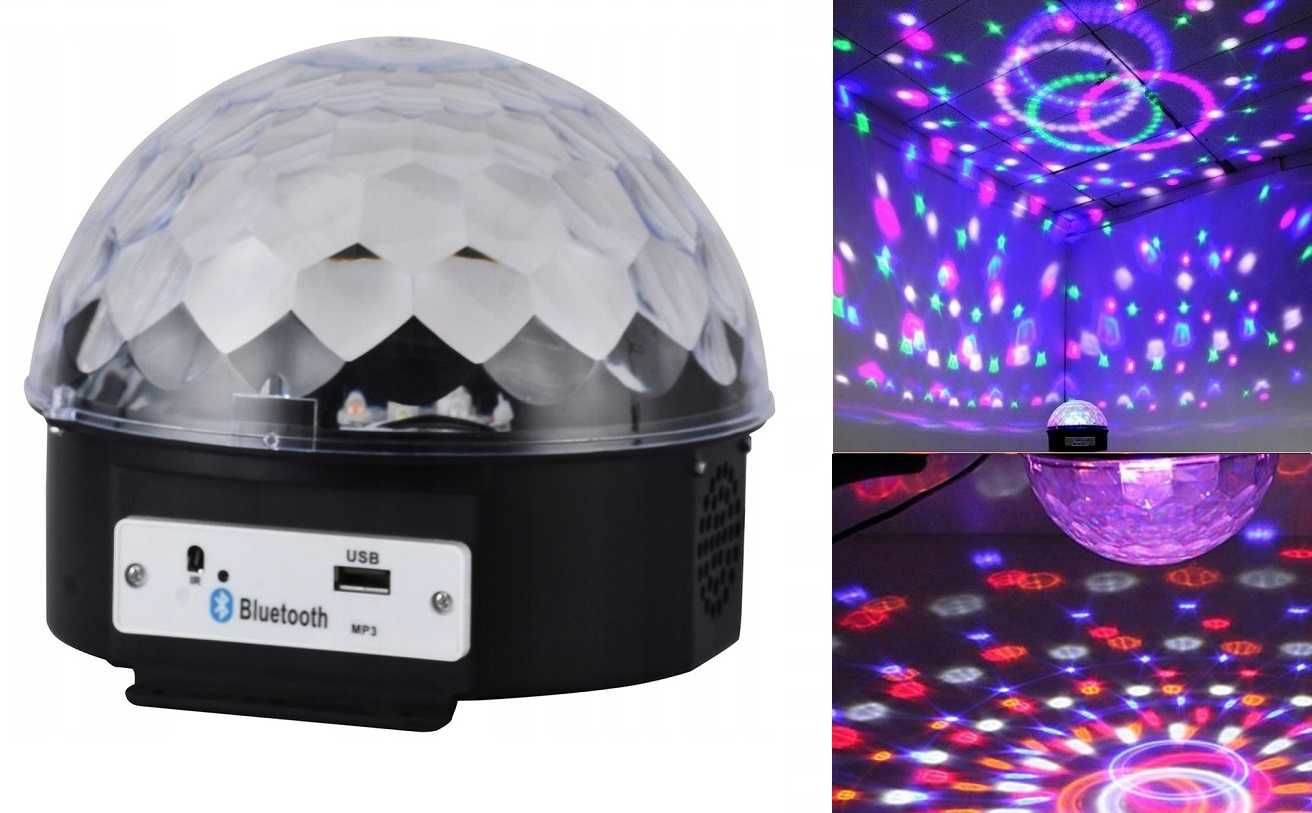 Kula Disco Projektor Głośnik MP3 Bluetooth na Imprezę Disco *VideoPlay