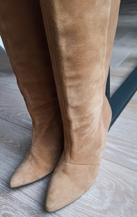 Gestuz brązowe kozaki skórzane zamszowe 40