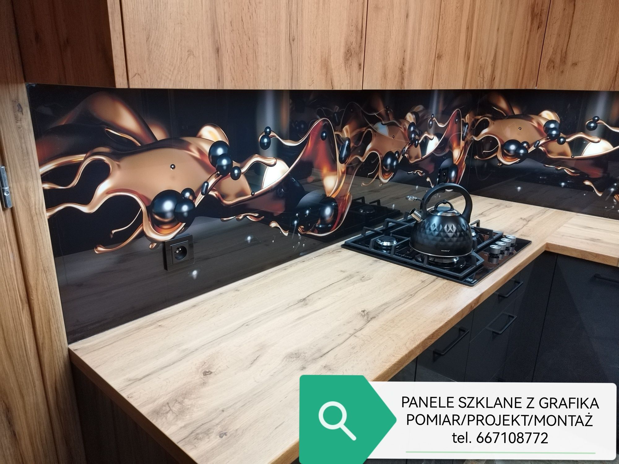 Panel szklany z grafika
