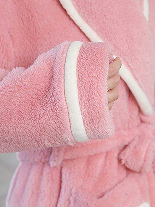 Nowy Puchaty różowy szlafrok gruby ciepły r. XXL / 44