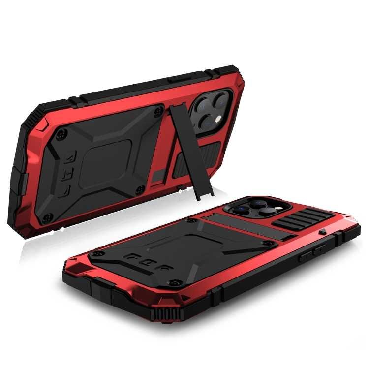 R-JUST Pancerne Etui Antywstrząsowe do iPhone 12/12 Pro czerwone