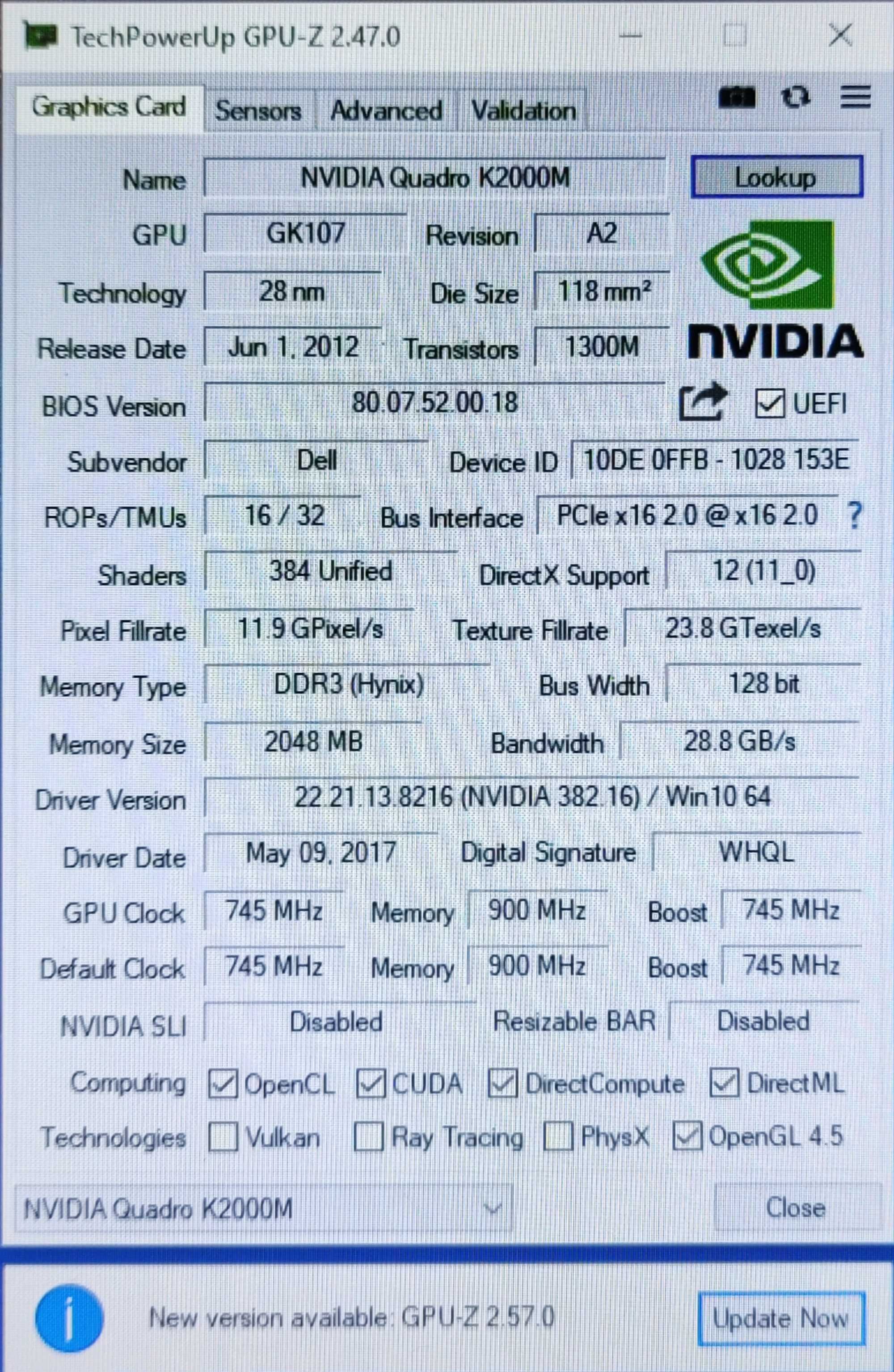 Ноутбук DELL Precision M4700 Core i7-3630QM/8Gb/256SSD/NVIDIA K2000M