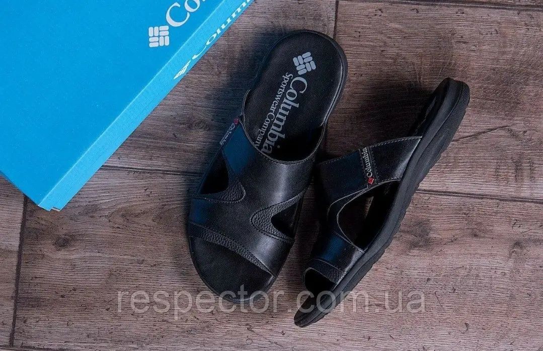 COLUMBIA XC харківські чоловічі шльопанці черные мужские шлепапцы