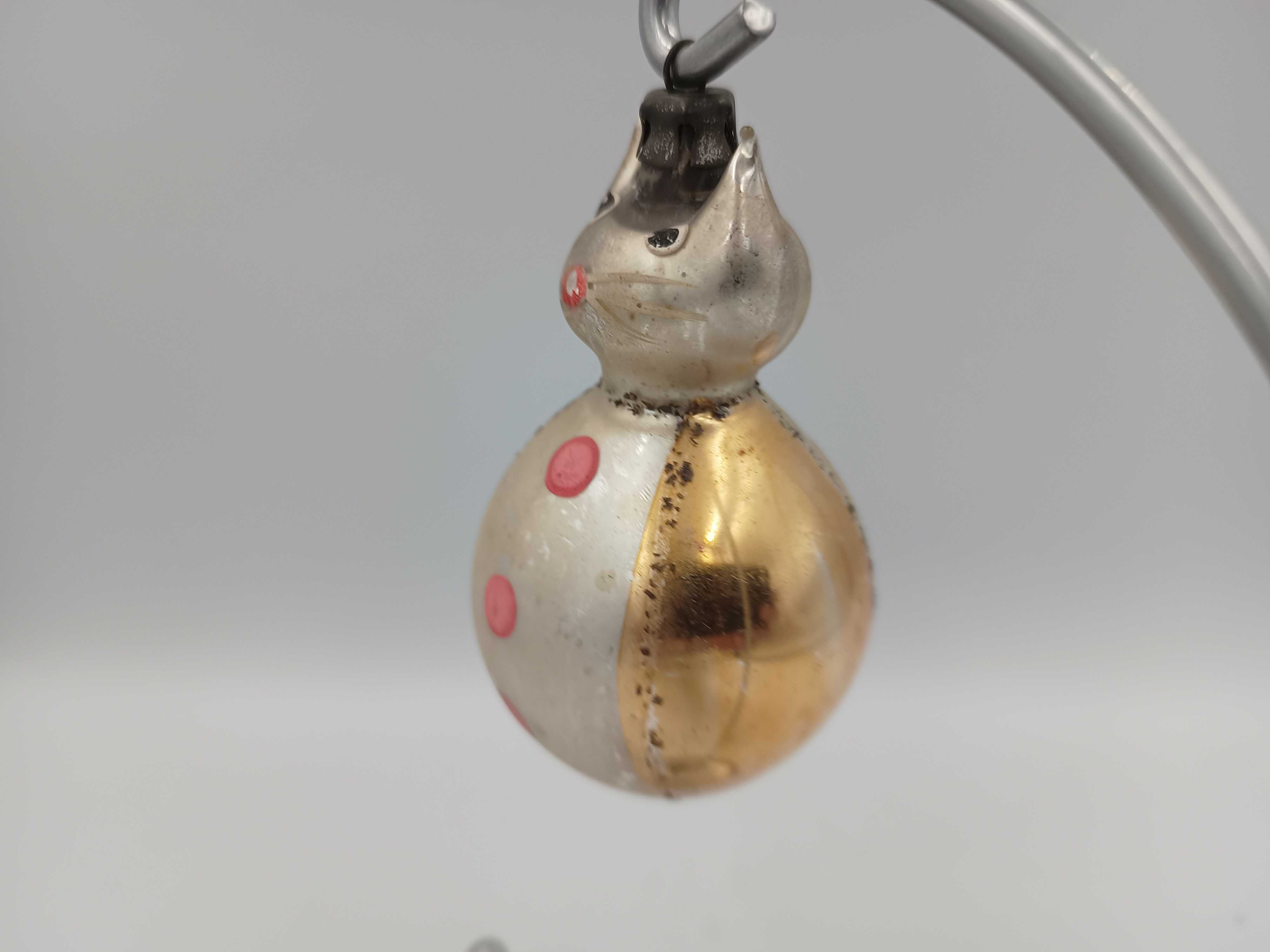 Stara bombka z PRL kotek kot stare bombki na choinkę 3
