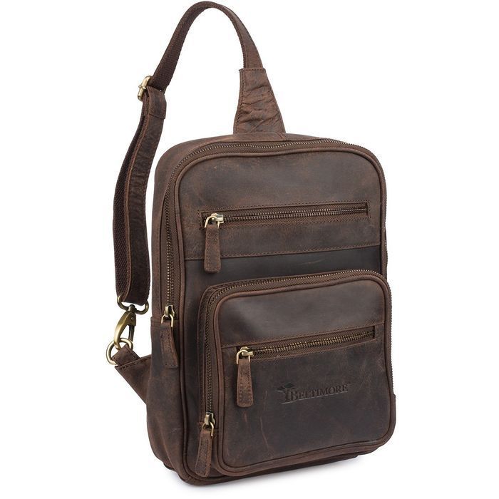 Plecak skórzany saszetka przez ramię crossbody modna 2-komorowa