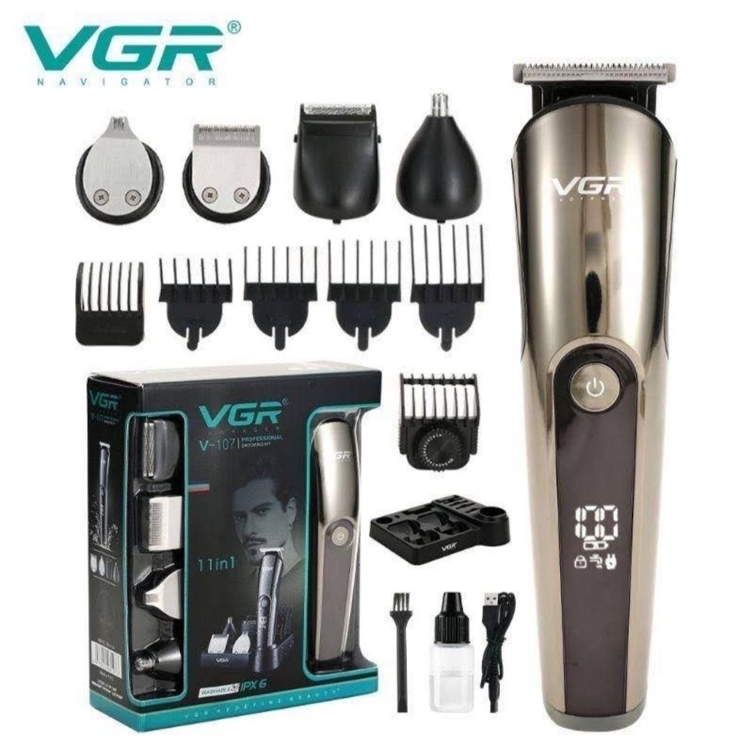 Машинка для стрижки волосся, носа, бороди та бритва 11в1 VGR V-107