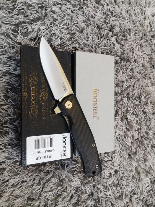 Nóż lionsteel myto tytan carbon m390 zbijak fliper