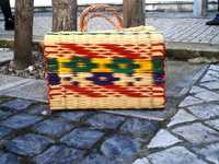 cesta junco tradicional portuguesa colorida