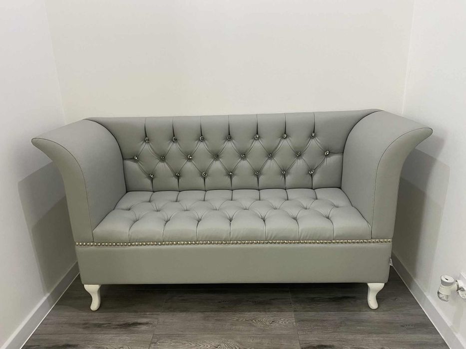 Sofa Glamour z kryształkami 160 cm elegancka stylowa luksusowa