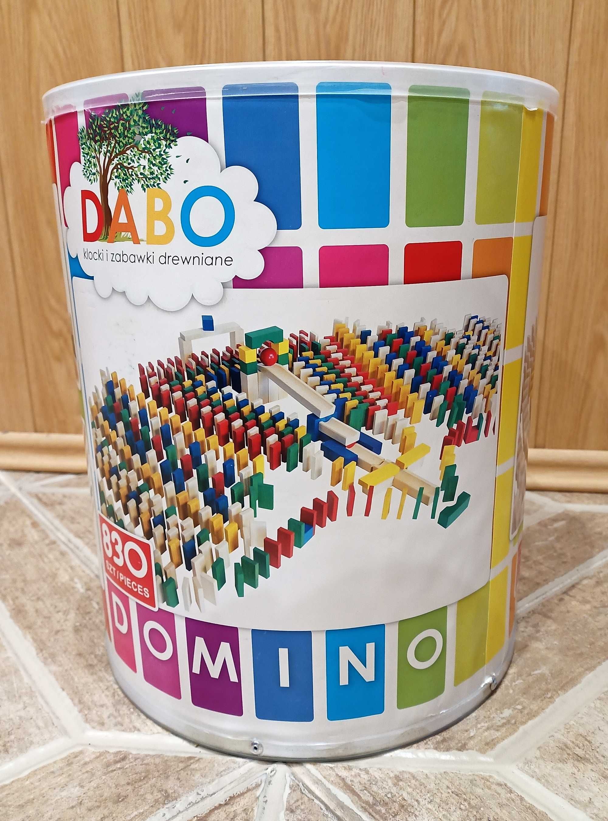 Domino  KLOCKI DREWNIANE  Jak NOWE 830 szt. DABO na prezent wawa