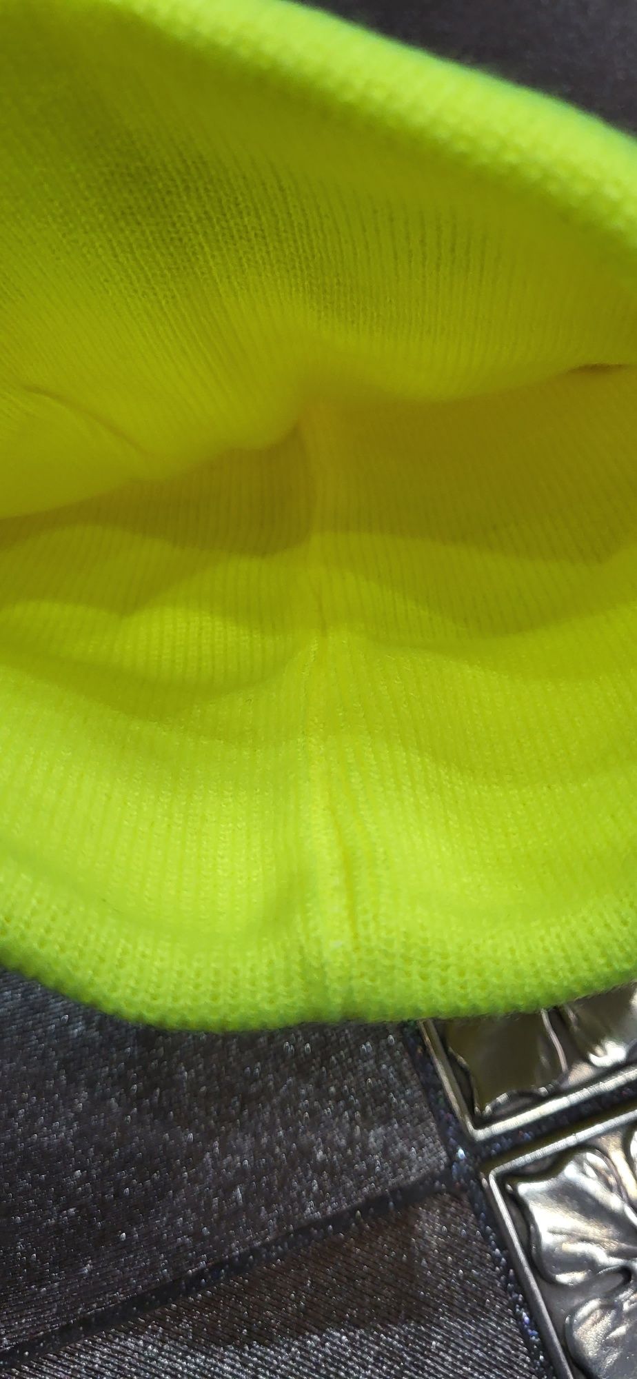 Dsquared czapka zimowa dzianina neon limonka unisex