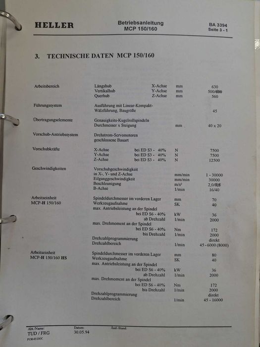 Frezarka Heller MCP-H- 150