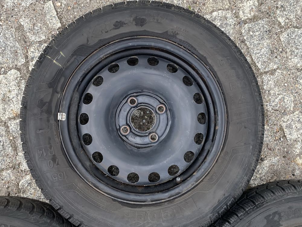 Koła felgi 4x100 Skoda citigo Vw up Seat mii Opony 165/70 r14 zima