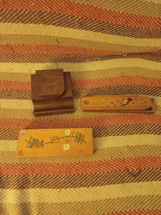 Zestaw 2 piórników i kałamarz prl