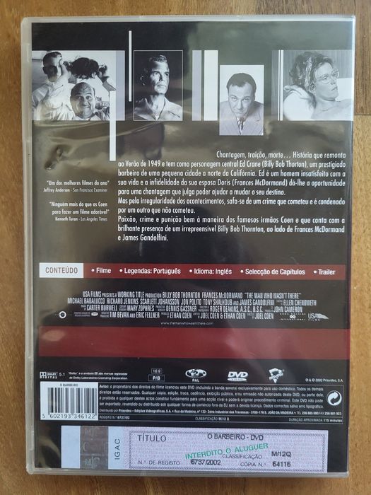 Filme DVD | O Barbeiro - The Man Who Wasn't There