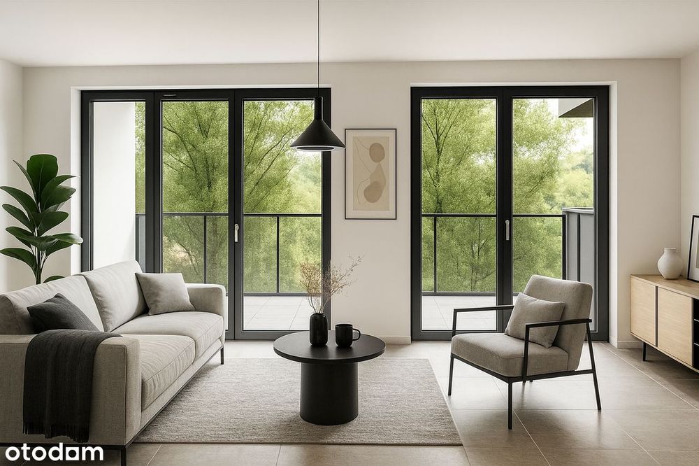 W centrum, blisko Wisły, z widokiem na zieleń