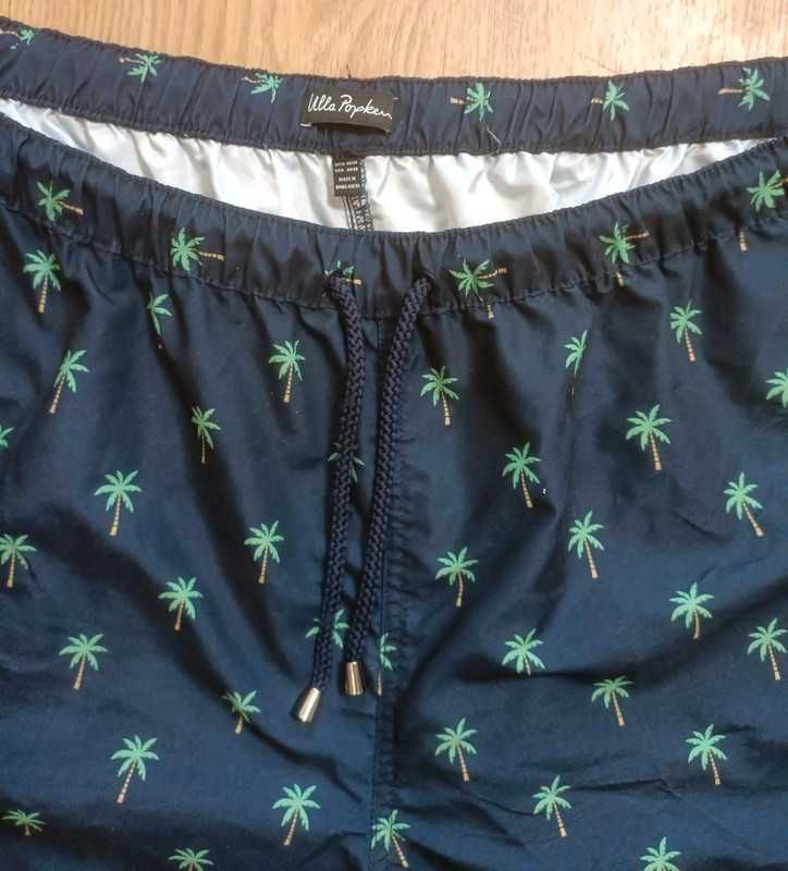Ulla Popken spodenki kąpielowe granatowe w palemki 54/56 4XL