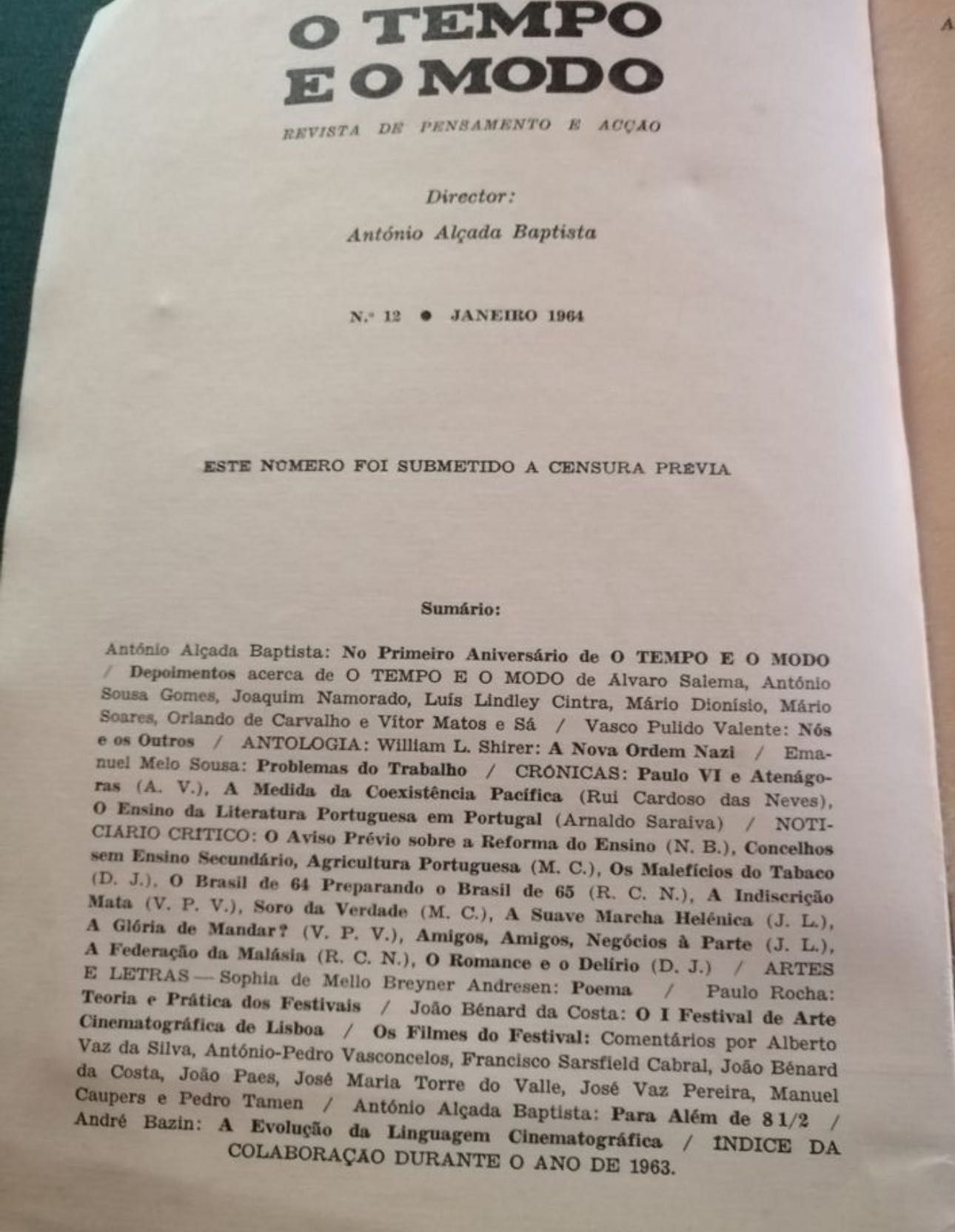 Revista O Tempo e O Modo