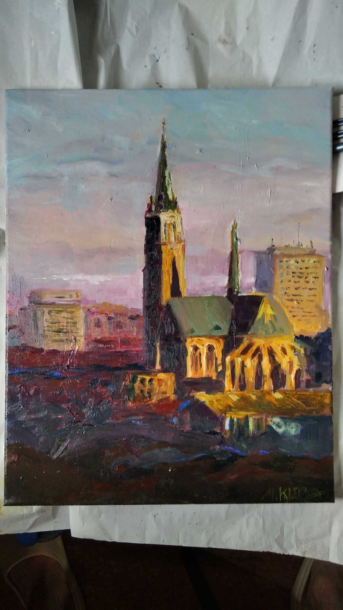 Obraz Olejny 40x50cm - "Archikatedra Łódzka" 2024