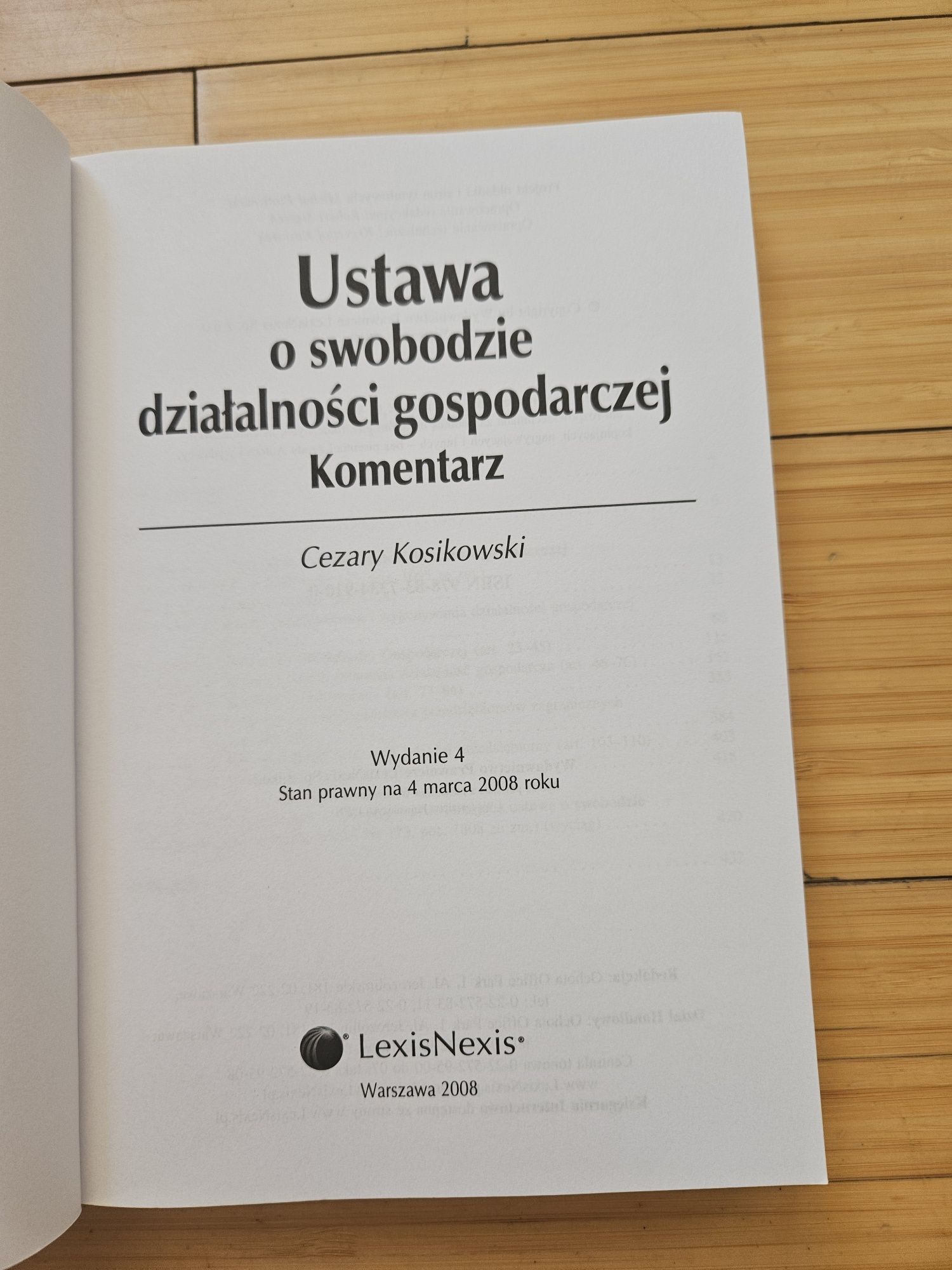 Kosikowski komentarz ustawa o swobodzie działalności gospodarczej