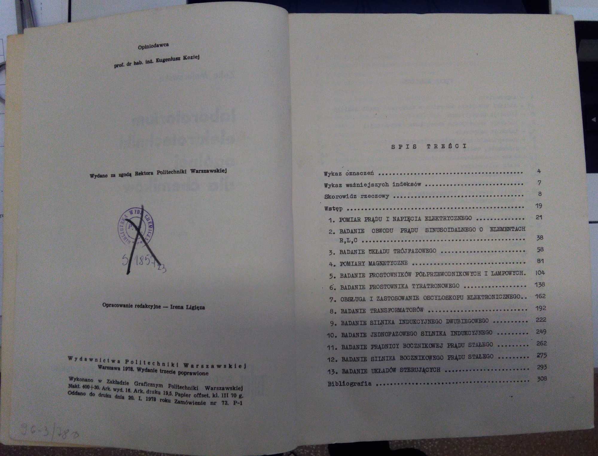 Laboratorium elektrotechniki ogólnej dla chemików (Zofia Majerowska)