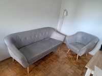 Skandynawski zestaw wypoczynkowy - Kanapa + fotel