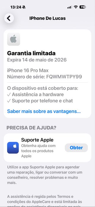iPhone 16 Pro Max 512 na garatia até 05/26