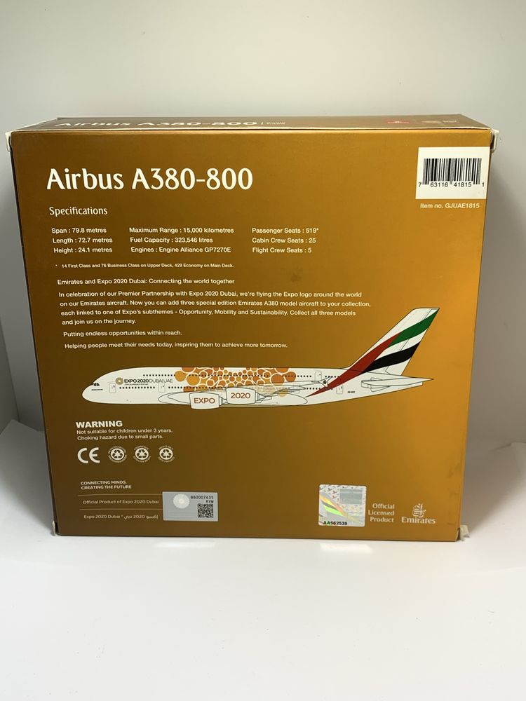Airbus A380-800 Emirates Gemini Jets 1:400