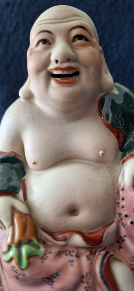 Buda Sorridente porcelana antigo anos 40 carimbado e numerado (57)