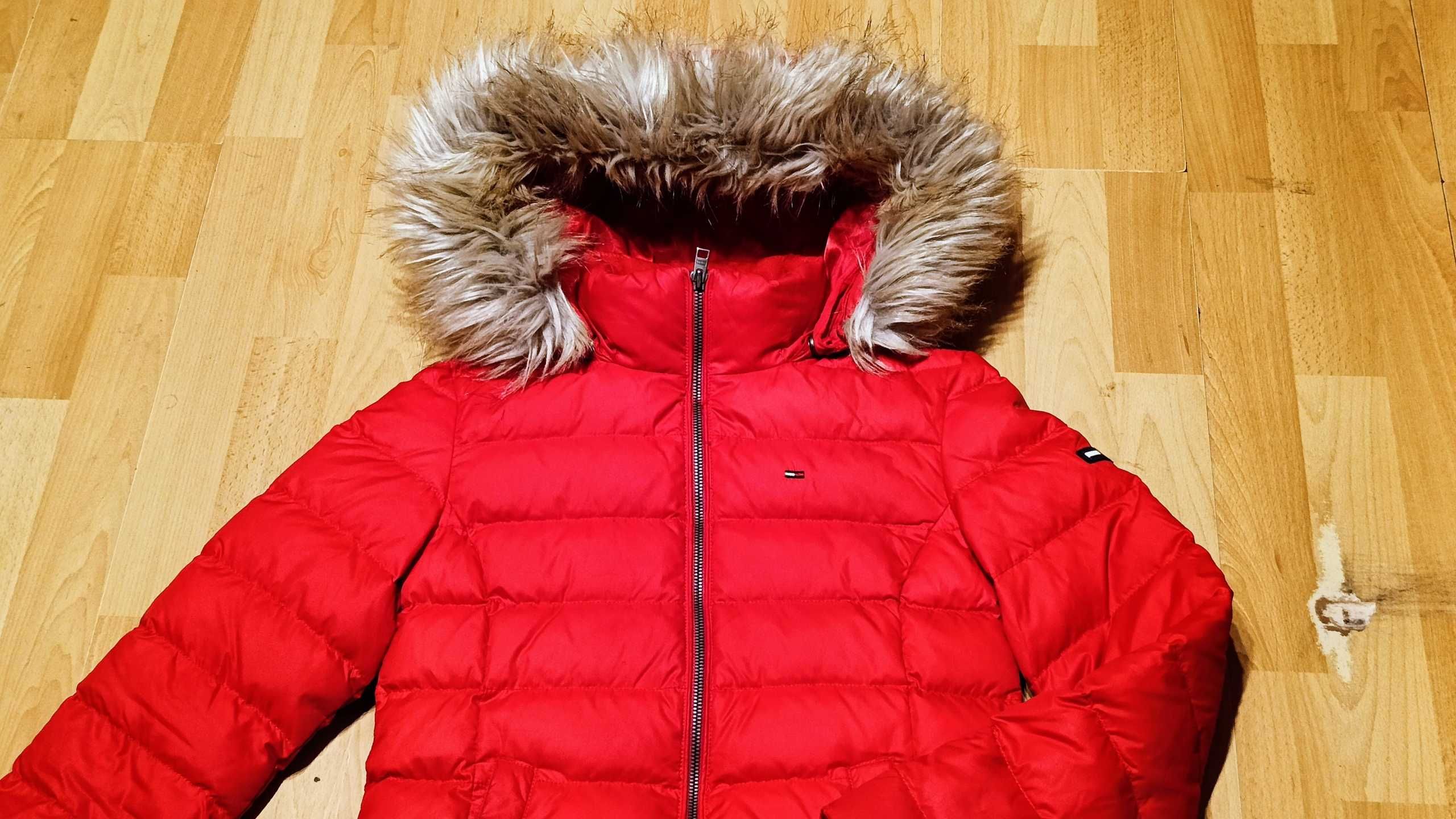 Damska zimowa kurtka puchowa TOMMY HILFIGER r.XS stan idealny