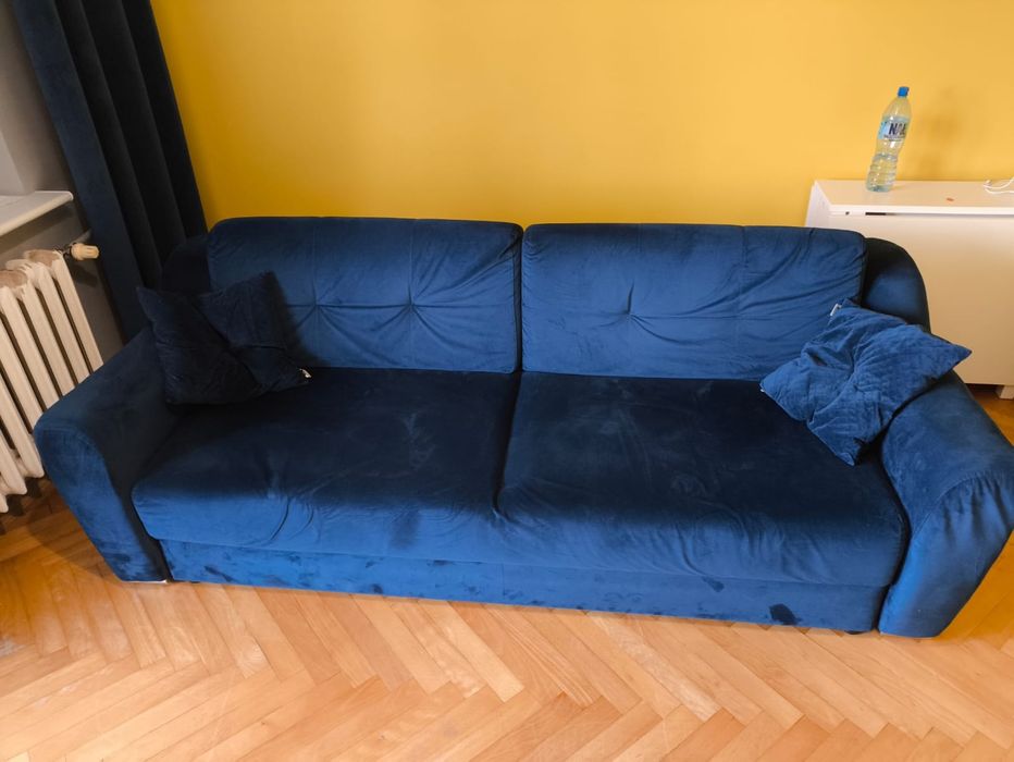 Sofa Bianca granatowa funkcja spania / pojemnik na pościel  AgataMeble