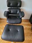 Wygodny Skóra Fotel EAMES LOUNGE CHAIR drewno