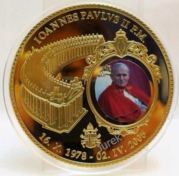 Olbrzym Gigant 70 mm MEDAL MONETA Jan Paweł II Certyfikat Etui