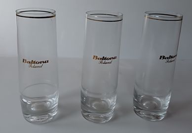 12 szklanek z logo BALTONA z PRL-u