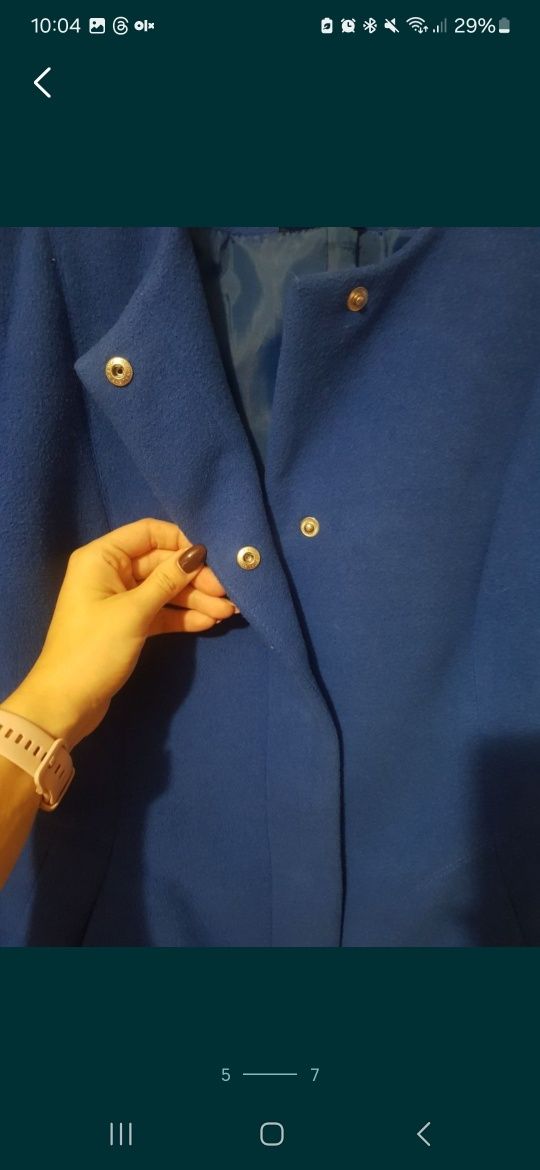 Plaszcz damski zimowy L/XL w kolorze niebieskim