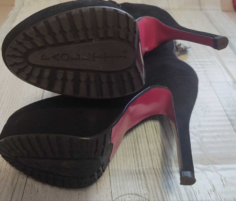 Женские ботильоны бренда PAOLETTI  черные замшевые, размер 35