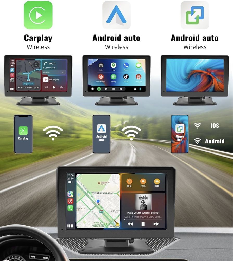 Stacja multimedialna Android Auto CarPlay Mirror Link 7 cali 64GB