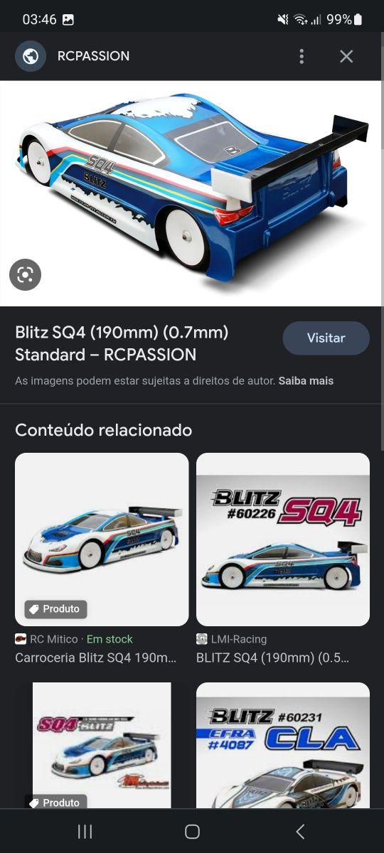 Vendo body 1:10 Blitz SQ4 Touring 190mm 0.7mm