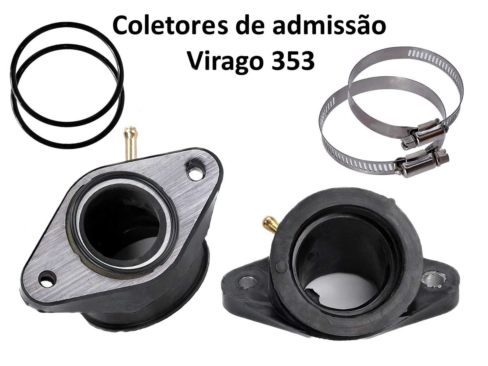 Coletor e funil admissão Virago-Dragstar 125-250 e coletor Virago 535