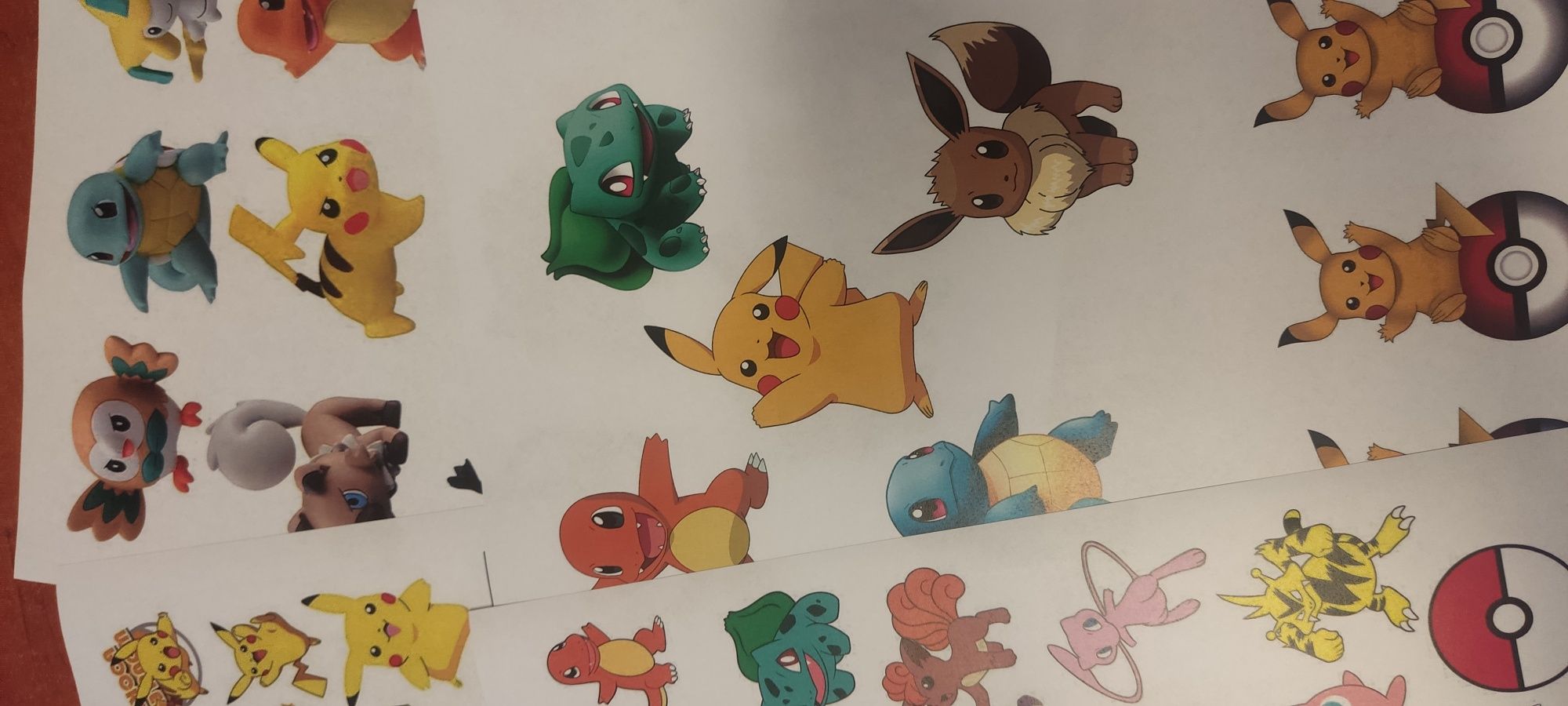 Pokemon kulki , strzał 4x2 kartki, naklejki pokemon